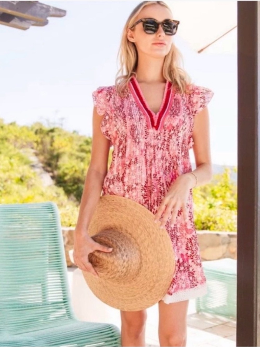 Poupette St. Barth Pink Sasha Mini Dress